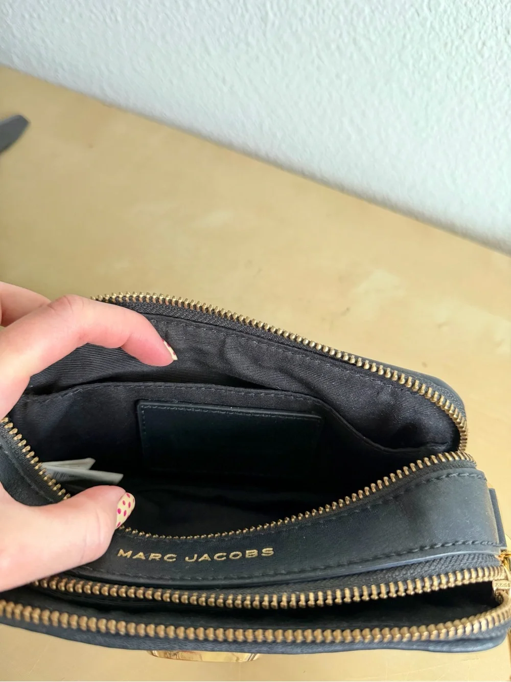 Marc Jacobs The Snapshot Woven Black & Cream Crossbody Bag